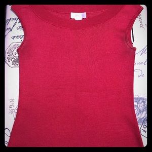 LOFT Pink silk blend knit top